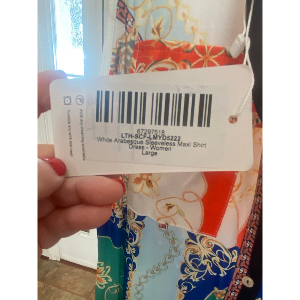 Women's Sucrefas White Arabesque Maxi Dress L - Picture 3 of 6